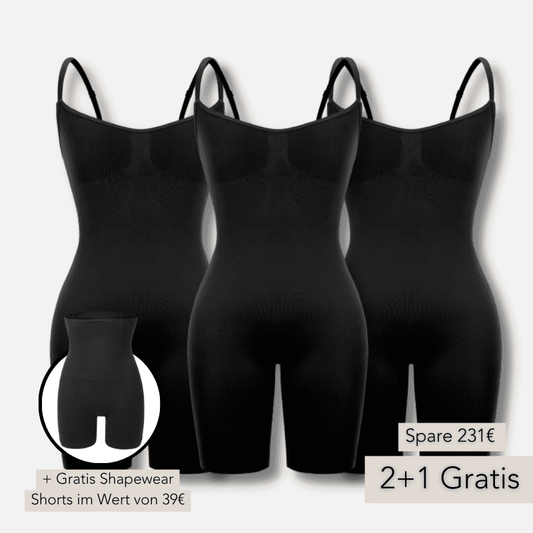 Shapewear Bodysuit mit Shorts Bundle  2+1 Gratis